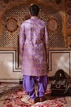 Shop_Itrh_Purple Silk Chanderi Embroidered Gota Patti Sherwani And Salwar Set  _at_Aza_Fashions