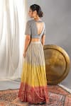 Shop_Soniya G_Grey Silk Blend And Embellishment Foil V Neck Ombre Lehenga Set _at_Aza_Fashions