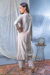 Shop_Soniya G_White Georgette Tie And Dye & Embellishment Beads Round Kurta & Pant Set _at_Aza_Fashions