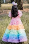 Shop Toplove Multi Color Net Beads Rainbow Frill Gown at Aza Fashions Shop_Toplove_Multi Color Net Beads Rainbow Frill Gown _at_Aza_Fashions