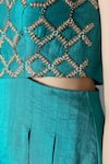 Buy_Anu Pellakuru_Blue Matka Silk Embroidered Zardozi Work Floral Jumpsuit For Kids_Online_at_Aza_Fashions