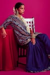 Pink City By Sarika_Purple Silk, Georgette Floral, Bandhani, Zari Printed Kurta And Sharara Set _at_Aza_Fashions
