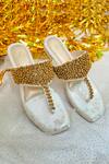 Buy House Of Vian Gold Kyra Bead Embroidered T-strap Flats at Aza Fashions Buy_House Of Vian_Gold Kyra Bead Embroidered T-strap Flats _at_Aza_Fashions