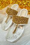 Shop House Of Vian Gold Kyra Bead Embroidered T-strap Flats at Aza Fashions Shop_House Of Vian_Gold Kyra Bead Embroidered T-strap Flats _at_Aza_Fashions