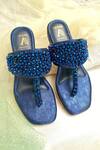 Buy House Of Vian Blue Kyra Bead Embroidered T-strap Flats at Aza Fashions Buy_House Of Vian_Blue Kyra Bead Embroidered T-strap Flats _at_Aza_Fashions