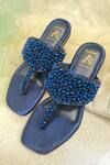 House Of Vian Blue Kyra Bead Embroidered T-strap Flats Online at Aza Fashions House Of Vian_Blue Kyra Bead Embroidered T-strap Flats _Online_at_Aza_Fashions