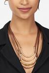 Buy_Ahaanya_Gold Plated Jute Thread Multi Layered Necklace_Online_at_Aza_Fashions