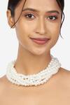 Ahaanya_White Pearl Multi Layered Choker_Online_at_Aza_Fashions
