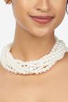 Buy_Ahaanya_White Pearl Multi Layered Choker_Online_at_Aza_Fashions