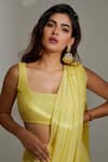 Buy_Label Aishwaryrika_Yellow Georgette Dahlia Chikankari Embroidered Blouse_at_Aza_Fashions