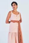 Shop_Little Things Studio_Peach Kala Cotton Kaveri Top And Skirt Set_Online_at_Aza_Fashions