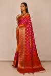 Nazaakat by Samara Singh_Orange Banarasi Silk Tasseled Border Saree_Online_at_Aza_Fashions