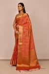 Nazaakat by Samara Singh_Pink Banarasi Silk Woven Checkered Saree_Online_at_Aza_Fashions