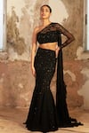 Buy_Shloka Khialani_Black Georgette Kate Embellished Skirt Set_at_Aza_Fashions