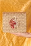 Shop_The Purple Sack_Gold Embroidery Mayuraa Embellished Clutch With Sling _at_Aza_Fashions
