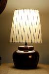 Buy_Nakshikathaa - Homeware_Brown Alloy Print Nirvana Bed Side Lamp _at_Aza_Fashions
