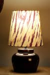 Buy_Nakshikathaa - Homeware_Brown Alloy Print Nirvana Bed Side Lamp _at_Aza_Fashions