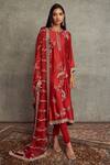 Buy_JAYANTI REDDY_Red Cheniya Silk Embroidered Floral Round Kurta Set  _at_Aza_Fashions