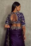 Shop_JAYANTI REDDY_Purple Silk Embroidered Floral V Neck Saree With Blouse For Women_at_Aza_Fashions