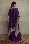 Shop_JAYANTI REDDY_Purple Cheniya Silk Embroidered Cape And Cowl Skirt Set_at_Aza_Fashions