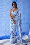 Buy_Baise Gaba_Off White Cotton Modal Printed Floral Khand Saree With Unstitched Blouse Piece _Online_at_Aza_Fashions