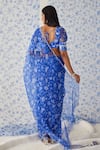 Shop_Baise Gaba_Blue Darpan Floral Print Saree_at_Aza_Fashions