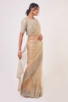 Onaya_Beige Silk And Organza Embroidery Sequin Round Saree With Blouse  _Online_at_Aza_Fashions