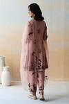 Shop_Aman Takyar_Pink Organza, Dupion Silk Cutdana, Floral, Sequin Round Embroidered Kurta Set _at_Aza_Fashions