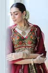 Shop_Aman Takyar_Green Dupion Silk Floral Embroidered Lehenga Set_Online_at_Aza_Fashions