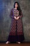 Buy_Preeti Jhawar_Purple Georgette Floral, Zardozi Round Embroidered Jacket With Tunic _Online_at_Aza_Fashions