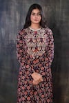 Preeti Jhawar_Purple Georgette Floral, Zardozi Round Embroidered Jacket With Tunic _at_Aza_Fashions