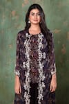 Buy_Preeti Jhawar_Purple Chiffon Floral Open Embroidered Jacket And Sharara Set _Online_at_Aza_Fashions