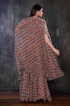 Shop_Preeti Jhawar_Multi Color Chiffon Geometric Open Printed Cape And Sharara Set _at_Aza_Fashions