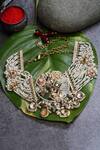 Dugran By Dugristyle_Gold Plated Kundan Pearl Embellished Choker _Online_at_Aza_Fashions