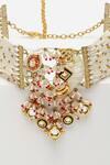 Buy_Dugran By Dugristyle_Gold Plated Kundan Pearl Embellished Choker _Online_at_Aza_Fashions