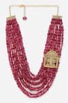 Buy_Dugran By Dugristyle_Gold Plated Natural Stones Embellished Layered Necklace _at_Aza_Fashions