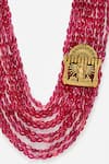 Buy_Dugran By Dugristyle_Gold Plated Natural Stones Embellished Layered Necklace _Online_at_Aza_Fashions