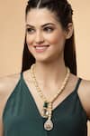 Shop_Dugran By Dugristyle_Gold Plated Kundan Pearl Embellished Pendant Necklace _at_Aza_Fashions
