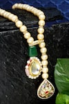 Dugran By Dugristyle_Gold Plated Kundan Pearl Embellished Pendant Necklace _Online_at_Aza_Fashions