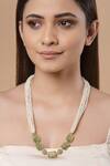 Shop_Dugran By Dugristyle_Gold Plated Pearl Embellished Layered Necklace _at_Aza_Fashions
