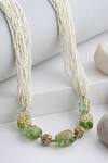 Dugran By Dugristyle_Gold Plated Pearl Embellished Layered Necklace _Online_at_Aza_Fashions