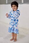 Buy_Baise Gaba_Blue Cotton Modal Printed Floral Sema Shirt Dress _at_Aza_Fashions