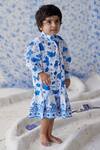 Buy_Baise Gaba_Blue Cotton Modal Printed Floral Sema Shirt Dress _Online_at_Aza_Fashions