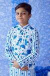 Buy_Baise Gaba_Blue Era Floral Print Jacket For Boys_at_Aza_Fashions