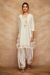 Gulabo by Abu Sandeep_White Chanderi Silk Salwar_Online_at_Aza_Fashions