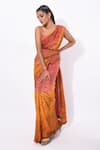 Buy_K.Anshika_Pink Satin Shibori Saree With Blouse_Online_at_Aza_Fashions