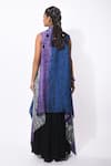 Shop_k-anshika_Black Georgette Embroidered Thread Work Shibori Jacket Skirt Set _at_Aza_Fashions