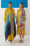 Studio Rigu_Yellow Vegan Silk Ombre Cape _Online_at_Aza_Fashions