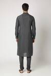 Shop_Bubber Couture_Grey Cotton Silk Devraj Kurta Set_at_Aza_Fashions