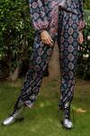 Buy_Cin Cin_Blue Matte Satin Printed Medallion Pant _Online_at_Aza_Fashions